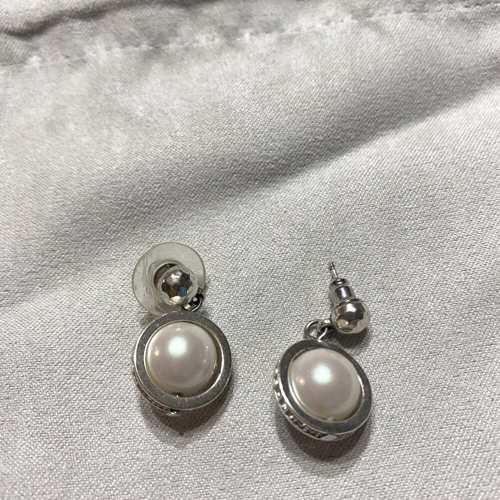 Brighton pearl and silver earrings